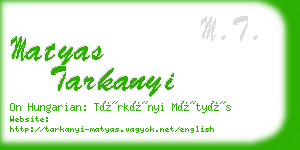 matyas tarkanyi business card